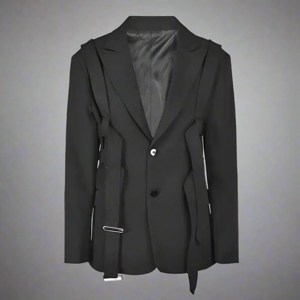 Moonéa Men’s Harness Detail Blazer – Niche Designer Suit Jacket 2025