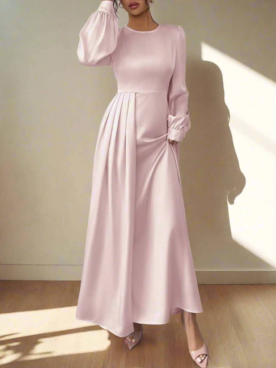 Blush Pink Long Sleeve Maxi Dress
