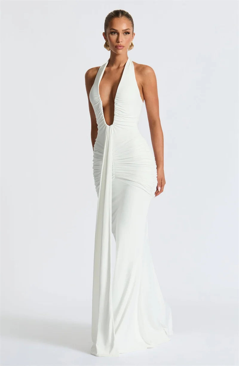 Noir Drapée Gown