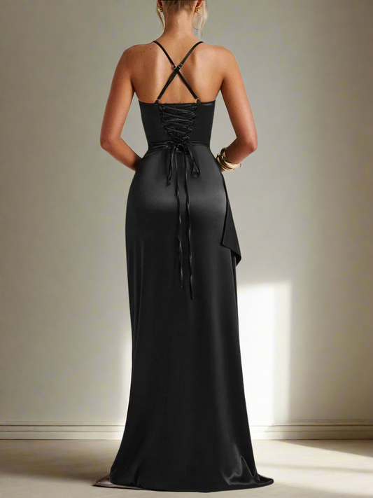 Moonéa Noir Éclat Satin Gown