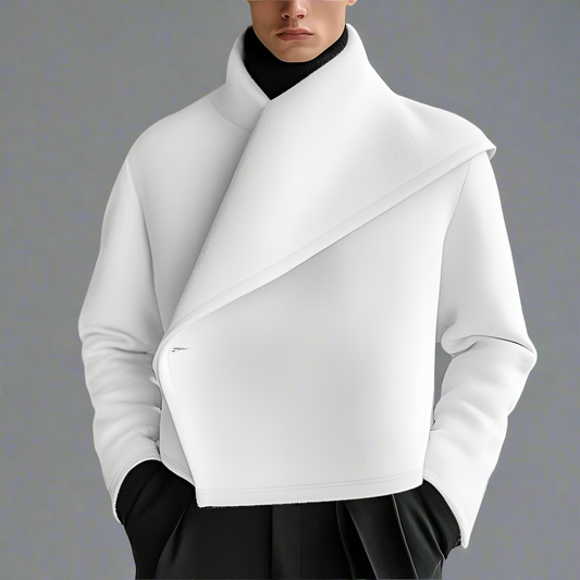 Moonéa Men’s Avant-Garde Deconstructed Jacket – Minimalist Wrap Design 2025