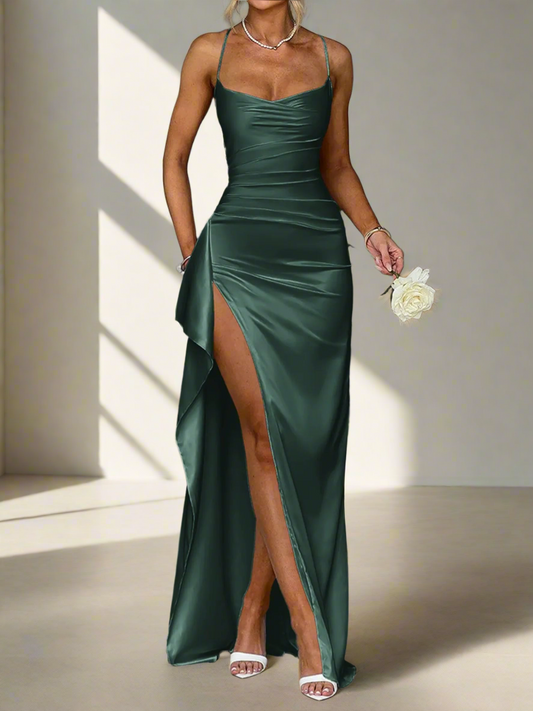 Moonéa Émeraude Éclat Satin Gown