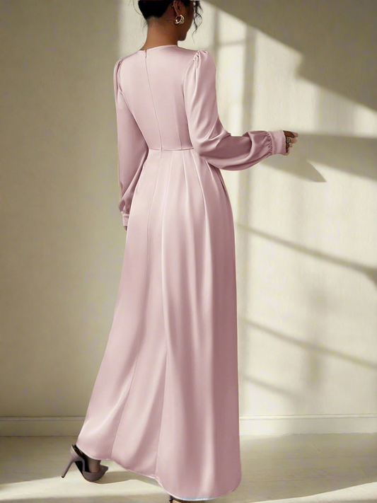 Blush Pink Long Sleeve Maxi Dress