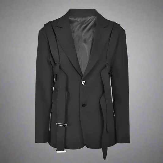 Moonéa Men’s Harness Detail Blazer – Niche Designer Suit Jacket 2025