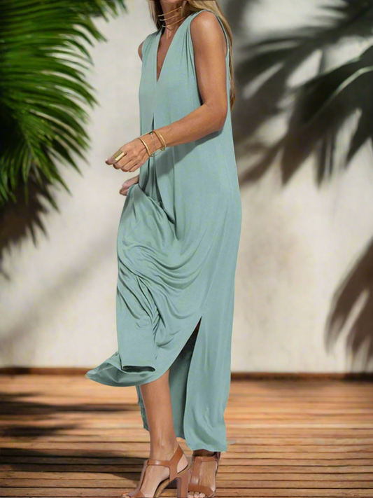Moonea Serene Flow Maxi Dress – Sage Green