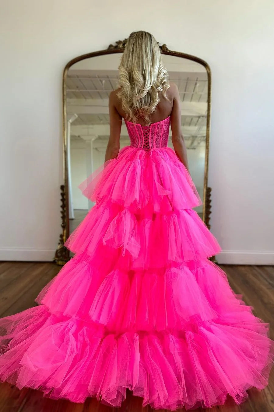 Rosé Tulle Gown