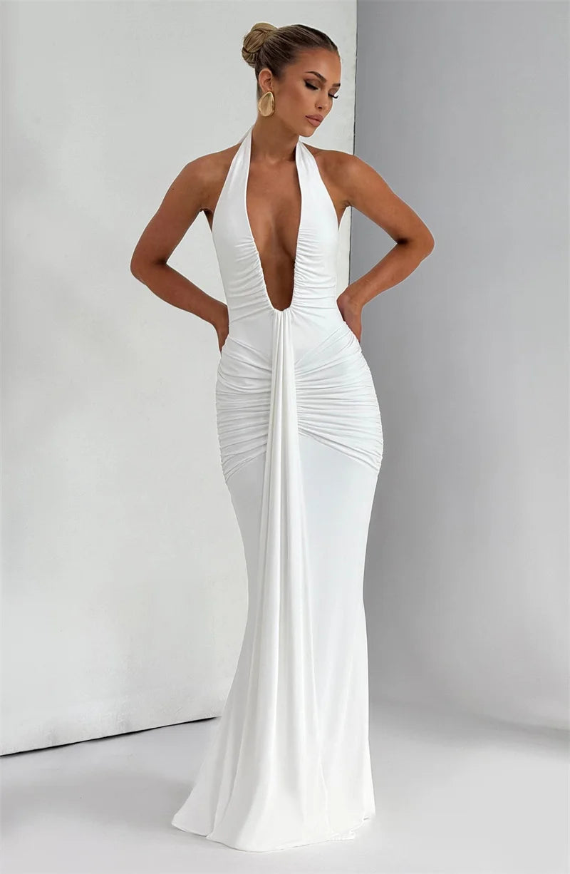 Noir Drapée Gown