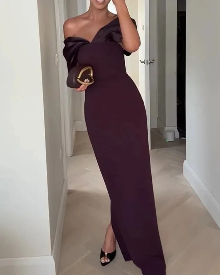 Purple Satin Maxi