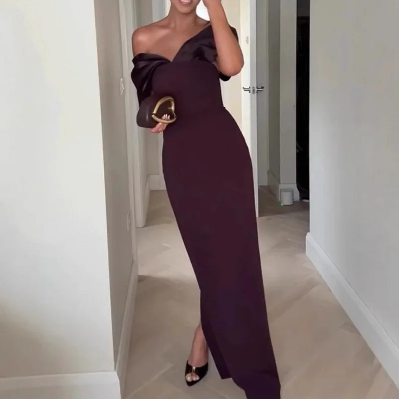 Purple Satin Maxi