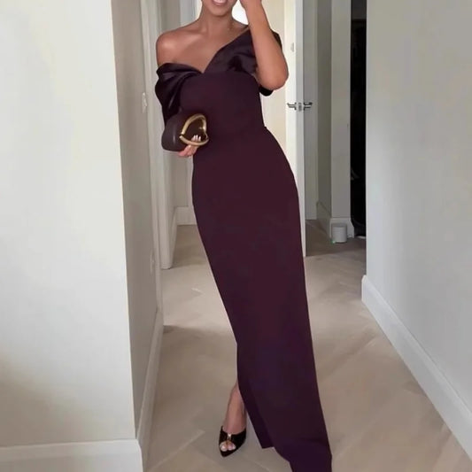 Purple Satin Maxi